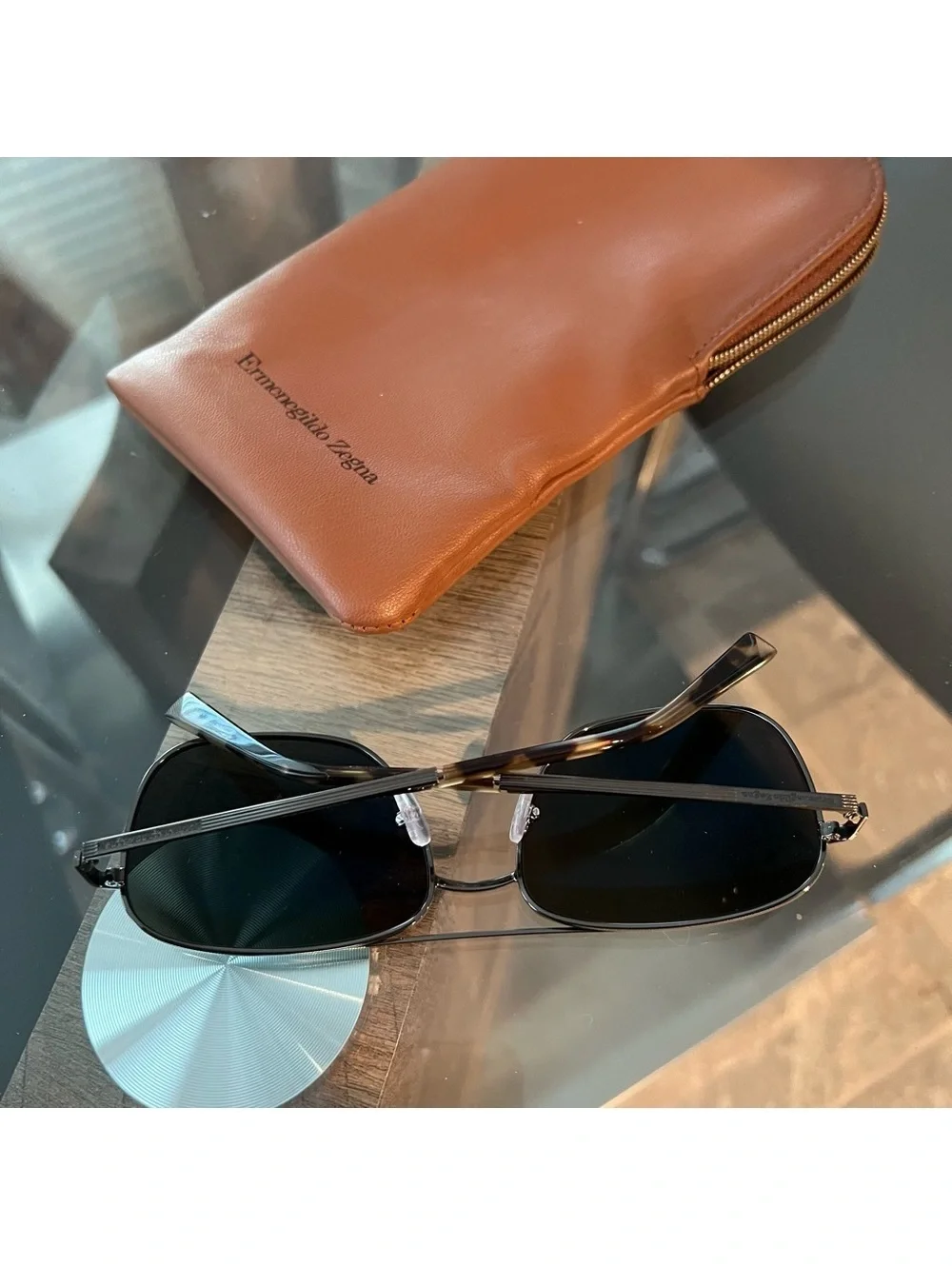 Ermenegildo Zegna Men’s Aviator Sunglasses + Original Case, EZ0079 16788 NWT